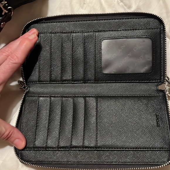 DKNY charcoal grey leather shoulder bag & wallet - Picture 10 of 10